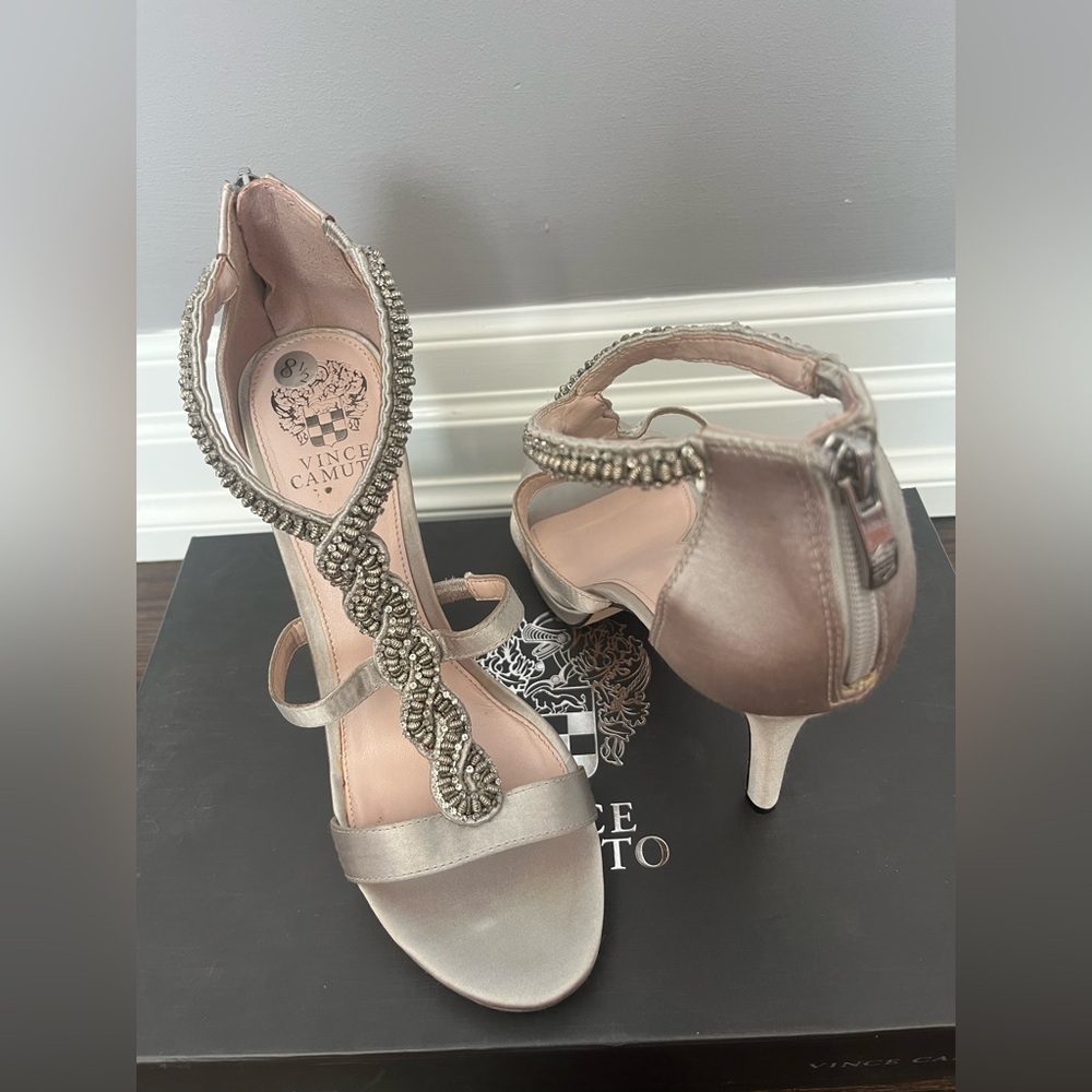 Vince Camuto Metallic Heeled Sandals - Picture 2 of 6